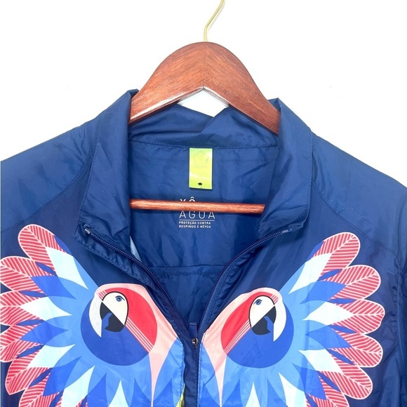 Farm Rio Tropical Bird Lightweight Colorful Windbreaker Track Jacket Size P - Picture 9 of 16